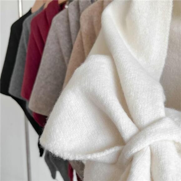 Womens Pashmina Shawl Wrap Knitted Sweater Cardigan Cape Scarf Wool Cashmere - Picture 4 of 7